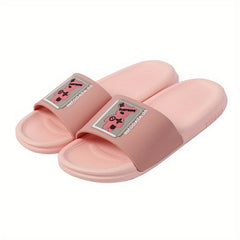 Men's Bear Print Open Toe Slides House Slippers