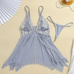 Lace Mesh Slip Dress Sexy Babydoll