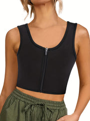 Zipper Shaping Tank Tops Waist Trainer Tummy Control Slimmer Top