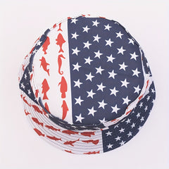 Reversible Bucket Hat Lightweight Patriotic Fisherman Cap
