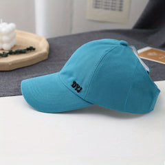 DYJ Embroidery Baseball Cap Solid Couple Sun Hat Unisex Sunscreen Dad Hats