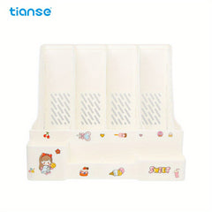 TIANSE Desktop Bookshelf File Storage Box with Pen Holder
