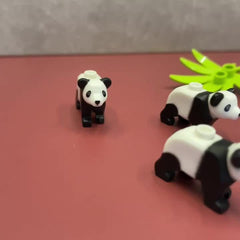 3 Panda MOC Accessories Gift for DIY Enthusiasts, Ages 6-8, ABS Material