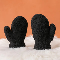 Kids Lined Fleece Warm Mittens Winter Knitted Gloves