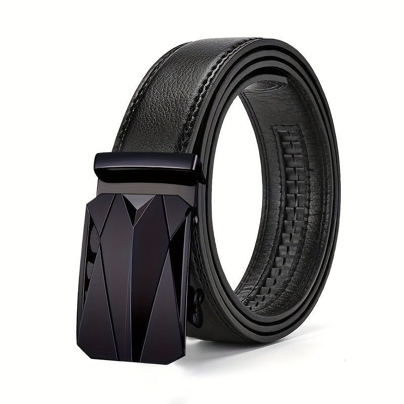 Men's PU Leather Belt Automatic Buckle Wedding Business Pants