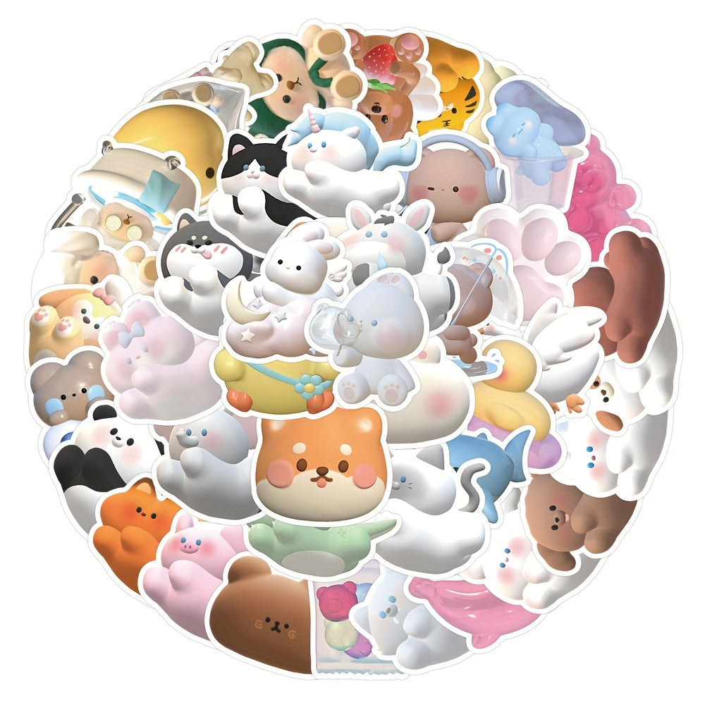 50pcs Cartoon Animals Graffiti Stickers For Various Uses