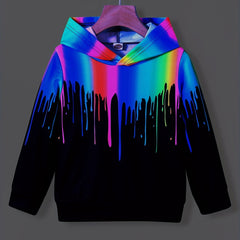 Colorful Print Boys Hooded Sweatshirt for Spring Fall