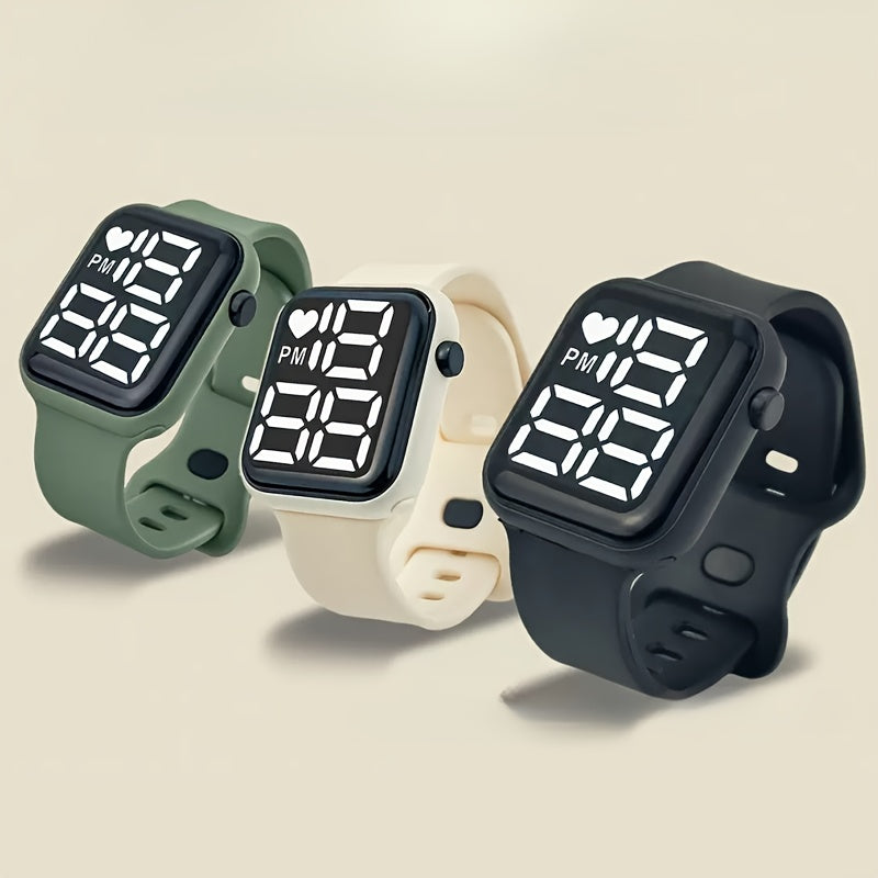 Square Digital Sports Watch Multifunctional Minimalist Light Student