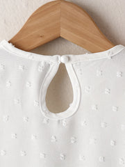 Girls Lace Brim Short Sleeve T shirt For Summer Holiday Party Kids Clothes