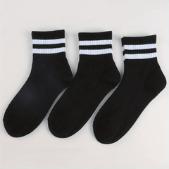 3 Pairs Boys Kids Striped Sports Socks Ages 4-12