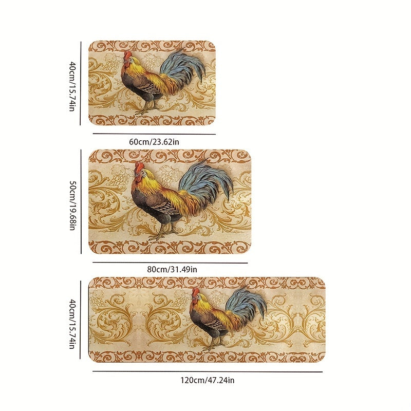 Farm Chicken Floor Mat Absorbent Kitchen Rug Anti-slip Carpet Home Decor