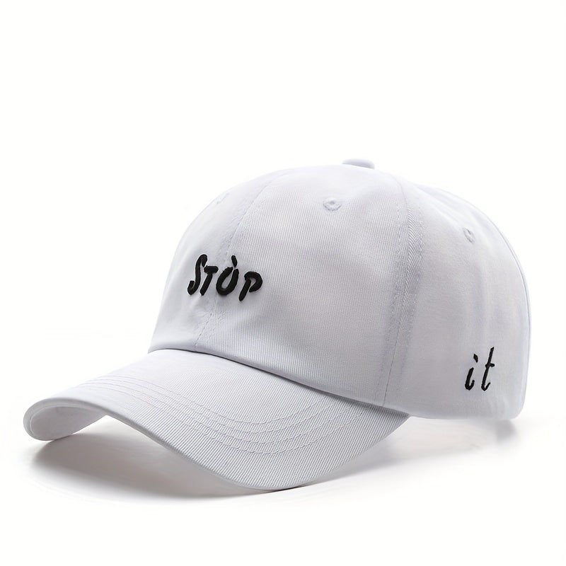 Stop It Embroidered Baseball Cap Cotton Adjustable Sun Hats Outdoor Sports Visor