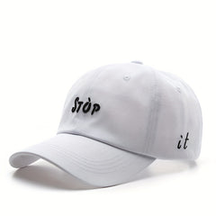 Stop It Embroidered Baseball Cap Cotton Adjustable Sun Hats Outdoor Sports Visor