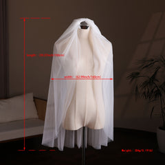 Bridal Veil with Floral Embellishments Soft Flowing Wedding Veil