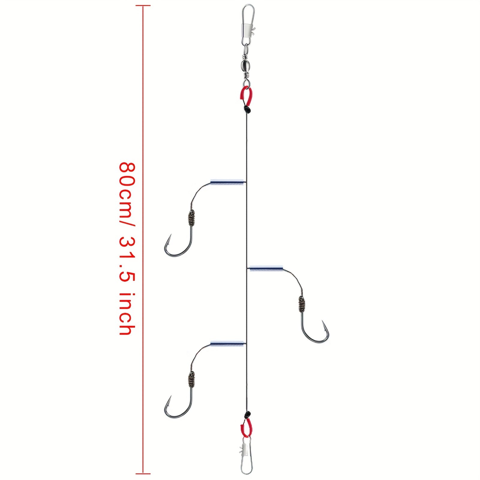 Stainless Steel Fishing Hooks Wire Set with 3 Hooks