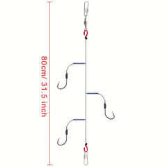Stainless Steel Fishing Hooks Wire Set with 3 Hooks