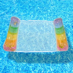 Glitter Gradient Inflatable Hammock for Pool & Lake with Sparkling Stars