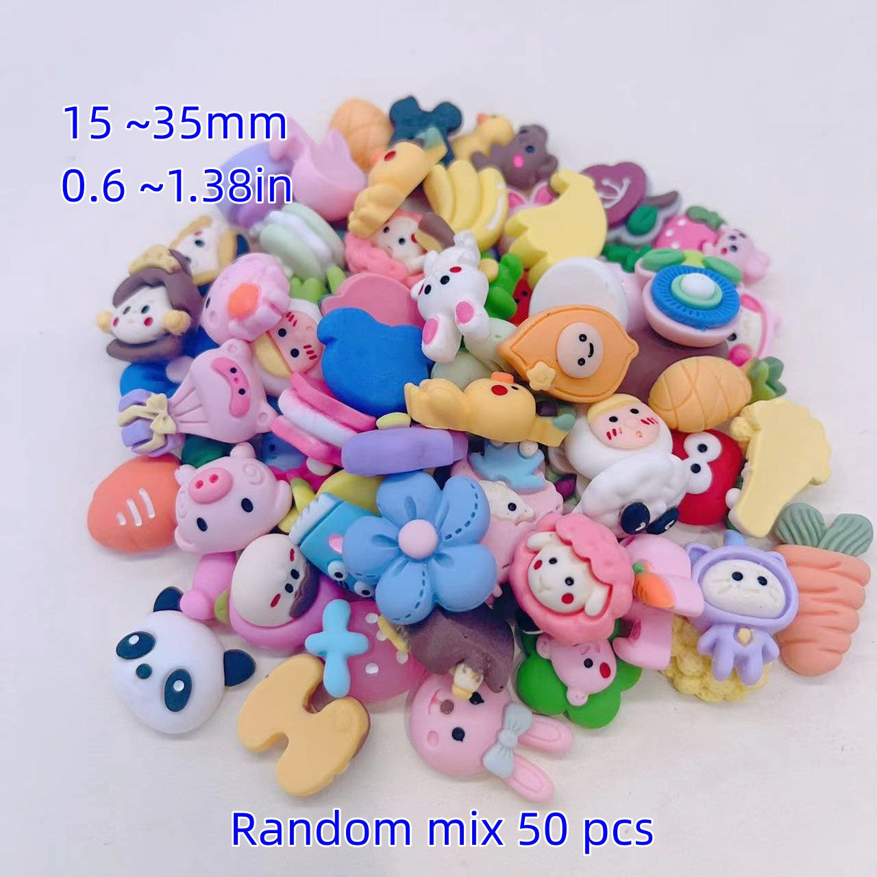 50pcs Cartoon Animal DIY Accessories for Earrings Hair Key Chains Cups Patches