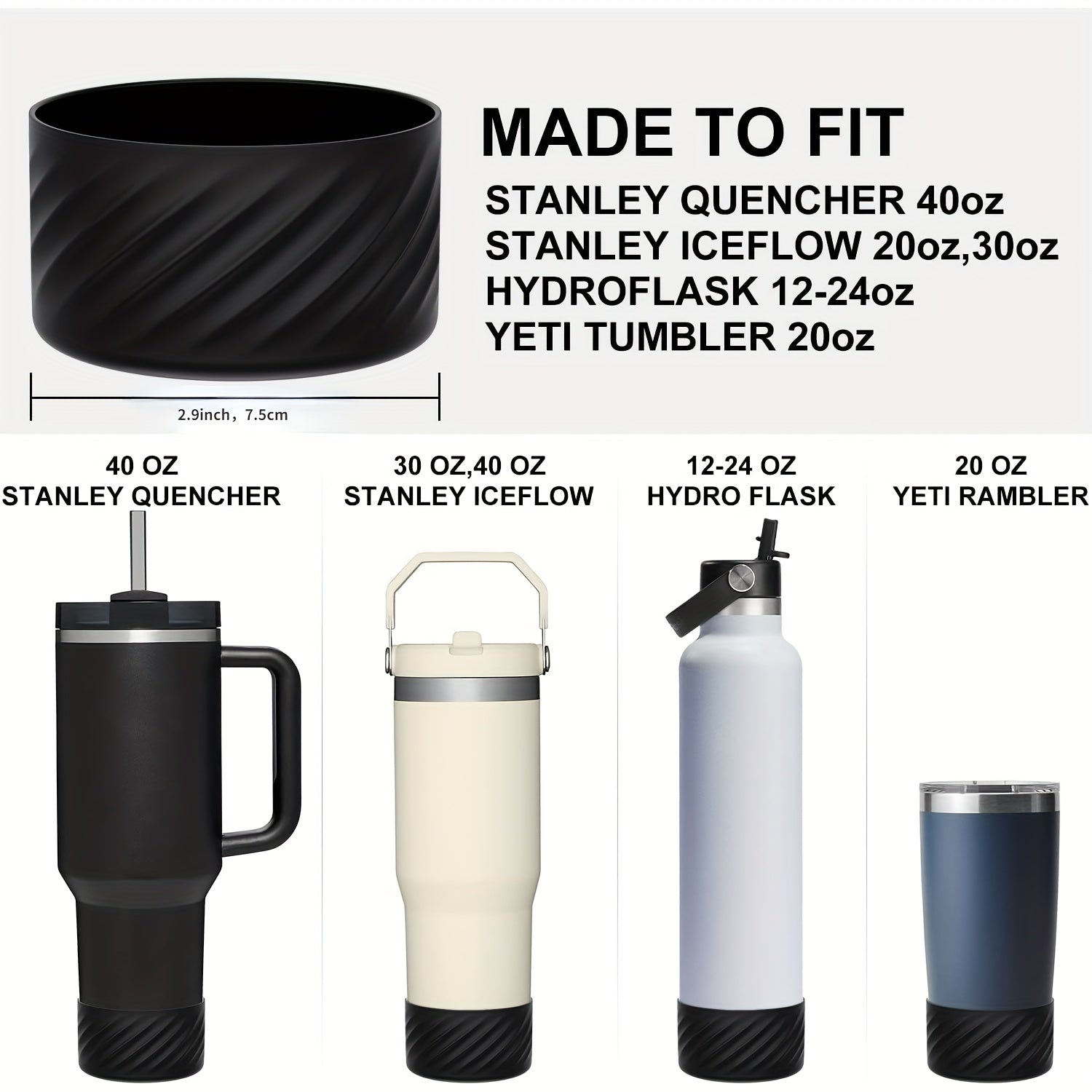 Non Slip Water Bottle Bottom Sleeve Protective Silicone Boot