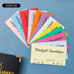12pc Budget Envelopes for Cash System - Vertical Layout - 12 Colors