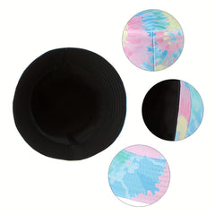 Unisex Tie Dye Sunshade Bucket Hat Double Sided Hat