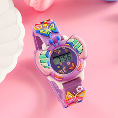Creative Butterfly Electronic Watch Durable TPU Strap Ideal Birthday Gift