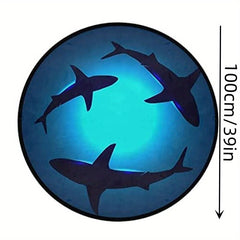 Shark Round Area Rug Non Slip Absorbent Doormat
