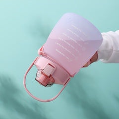 1300ml Motivational Water Bottle with Time Marker & Strap