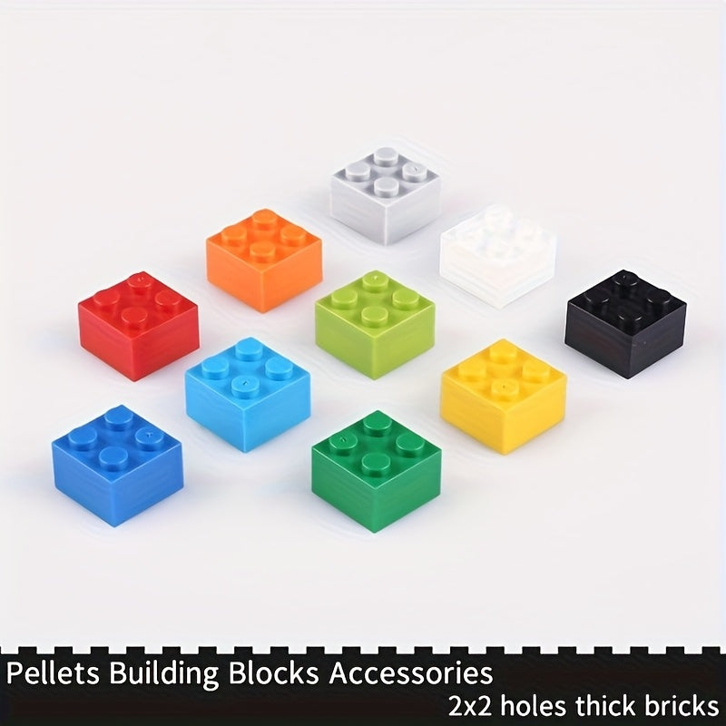 84pcs Multicolour Blocks 2x2 Holes Small Particles DIY Assembly Puzzle Toys