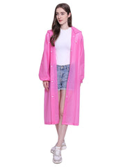 Waterproof Unisex Rain Poncho with Hood for Adults - Reusable