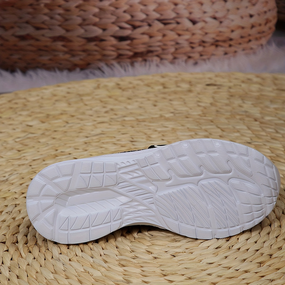 Women's Colorblock Flying Woven Slip On Sneakers Round Toe Casual Non-slip Shoes