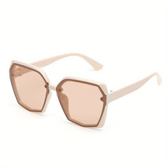 Geometric Frame Sunglasses UV400 Block Rivet Glasses