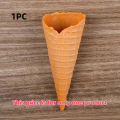 Realistic Ice Cream Cone Prop PVC Food Toy for Photography Display & Practice