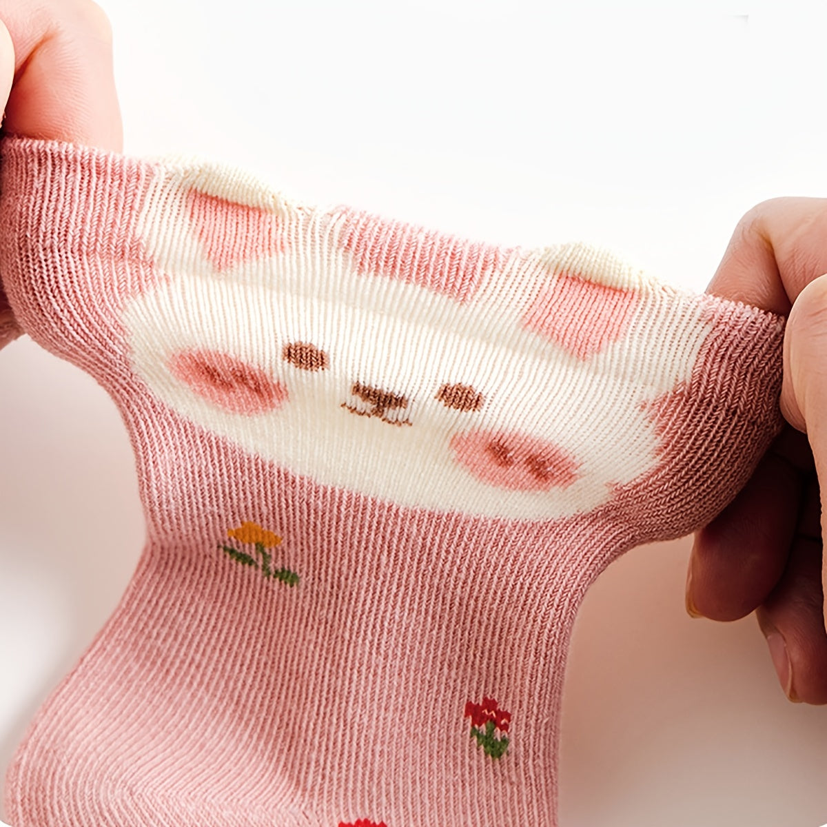 5 Pairs Girls Bunny Flower Striped Socks for Easter