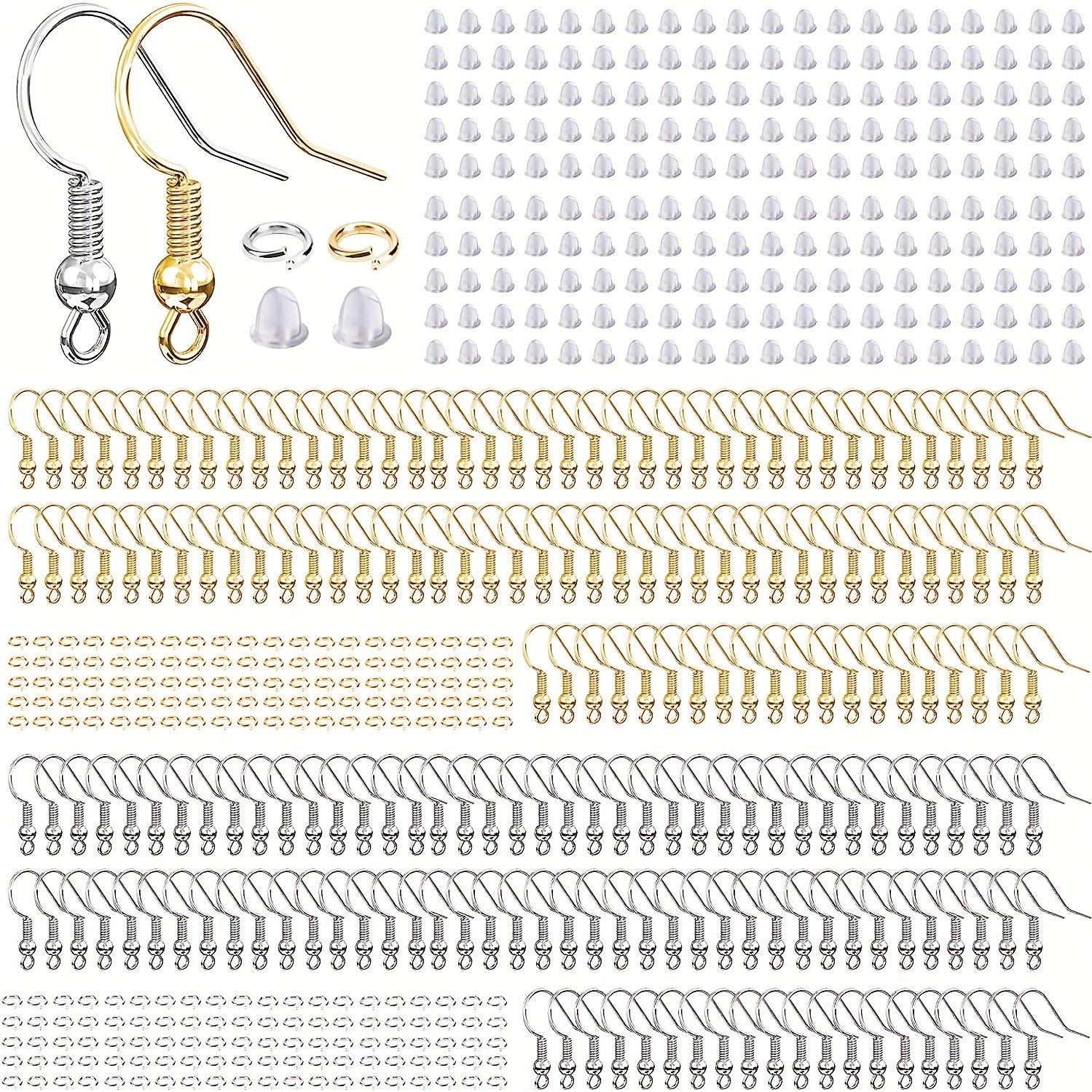 Earring Hooks Kit 600 Pcs with Jump Rings for DIY Jewelry
