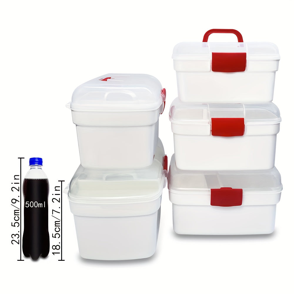 Portable Tool Storage Box With Lid & Handles, Plastic Screw Box