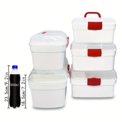 Double Layer Tool Storage Box with Grids & Handles