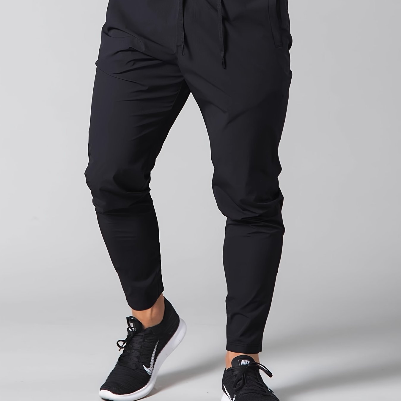 Men's Solid Thin Anti wrinkle Sports Pants