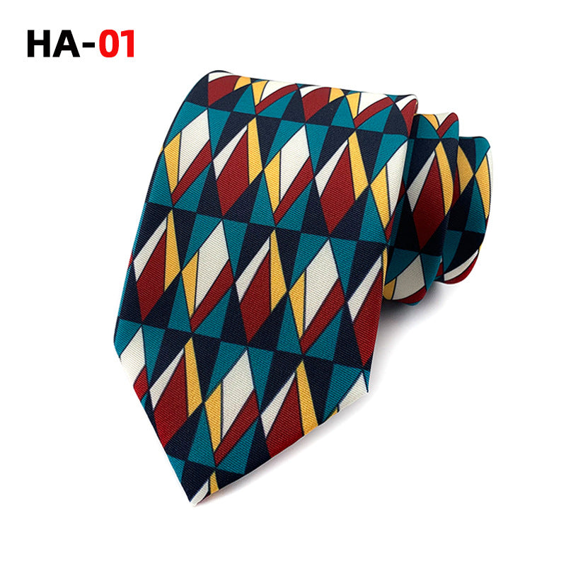Vintage Men's Printed Silk Fabric Tie