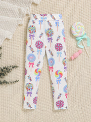 Toddler Girls Lollipop Graphic Athletic Leggings Elastic Waist Yoga Pants