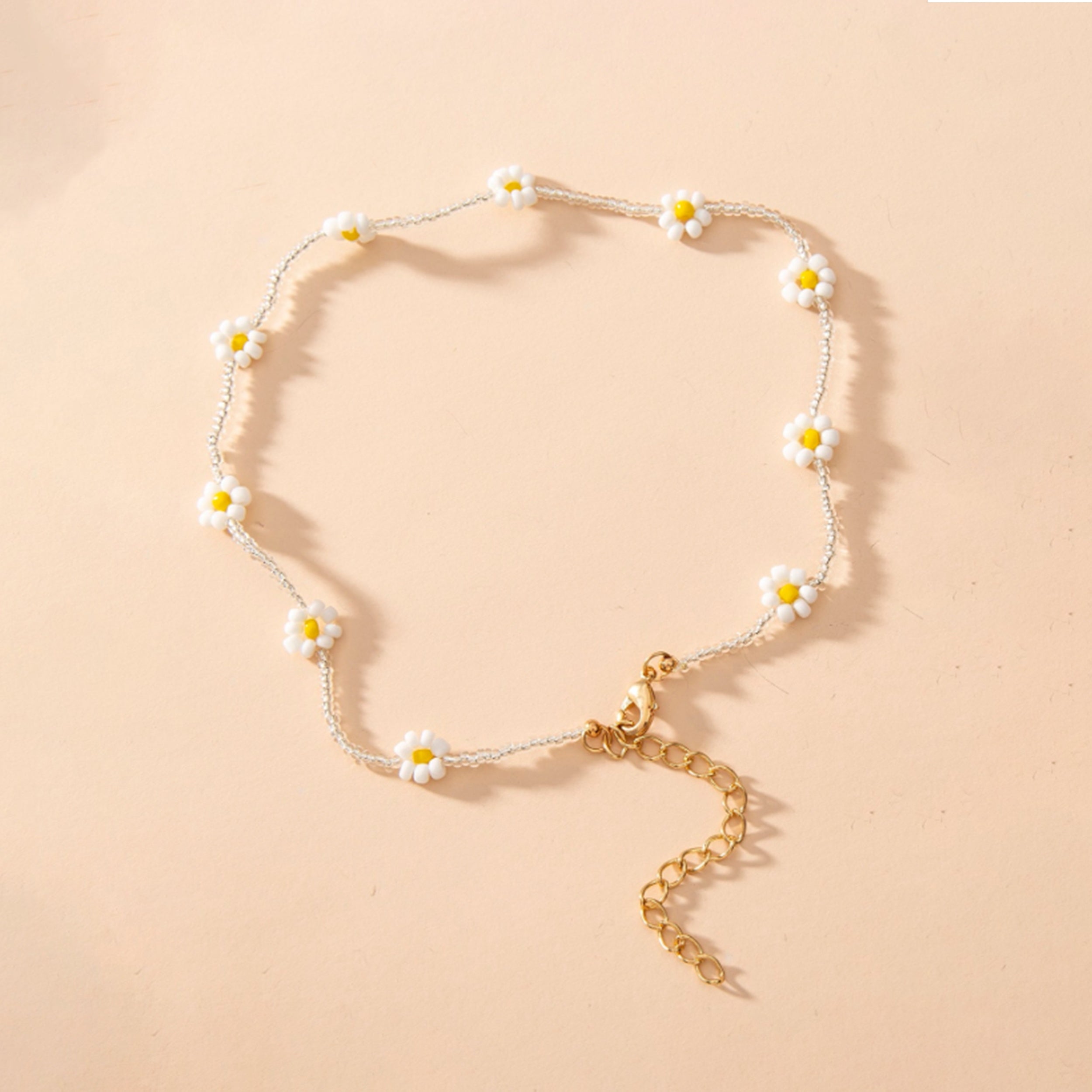 10 Small Flowers Beaded Necklace for Girls