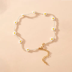 10 Small Flowers Beaded Necklace for Girls