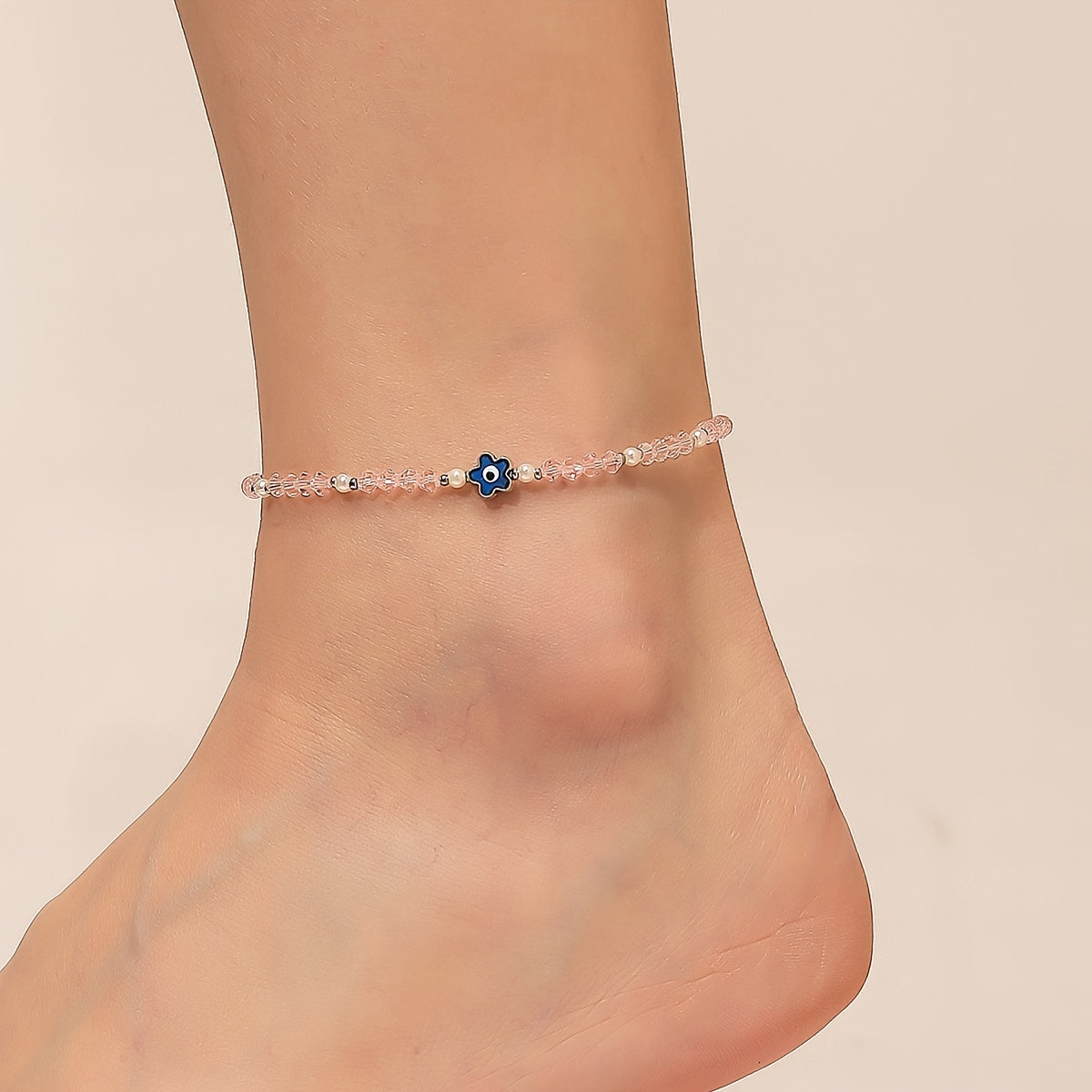 Devil's Eye Crystal Anklet Adjustable Turquoise Beach Jewelry