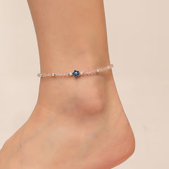 Devil's Eye Crystal Anklet Adjustable Turquoise Beach Jewelry