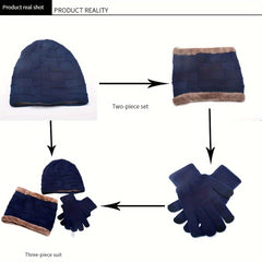 3pcs Winter Fishing Hat Neck Gaiter Gloves Set Warm Hat Outdoor Sports