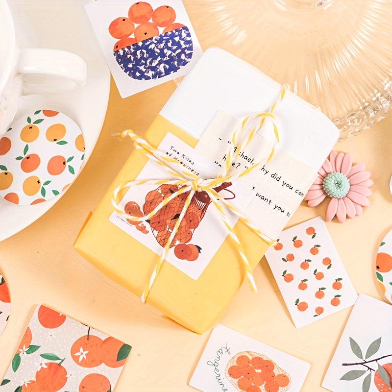 Orange Series Journal Decorative Stickers Scrapbooking Stick Label