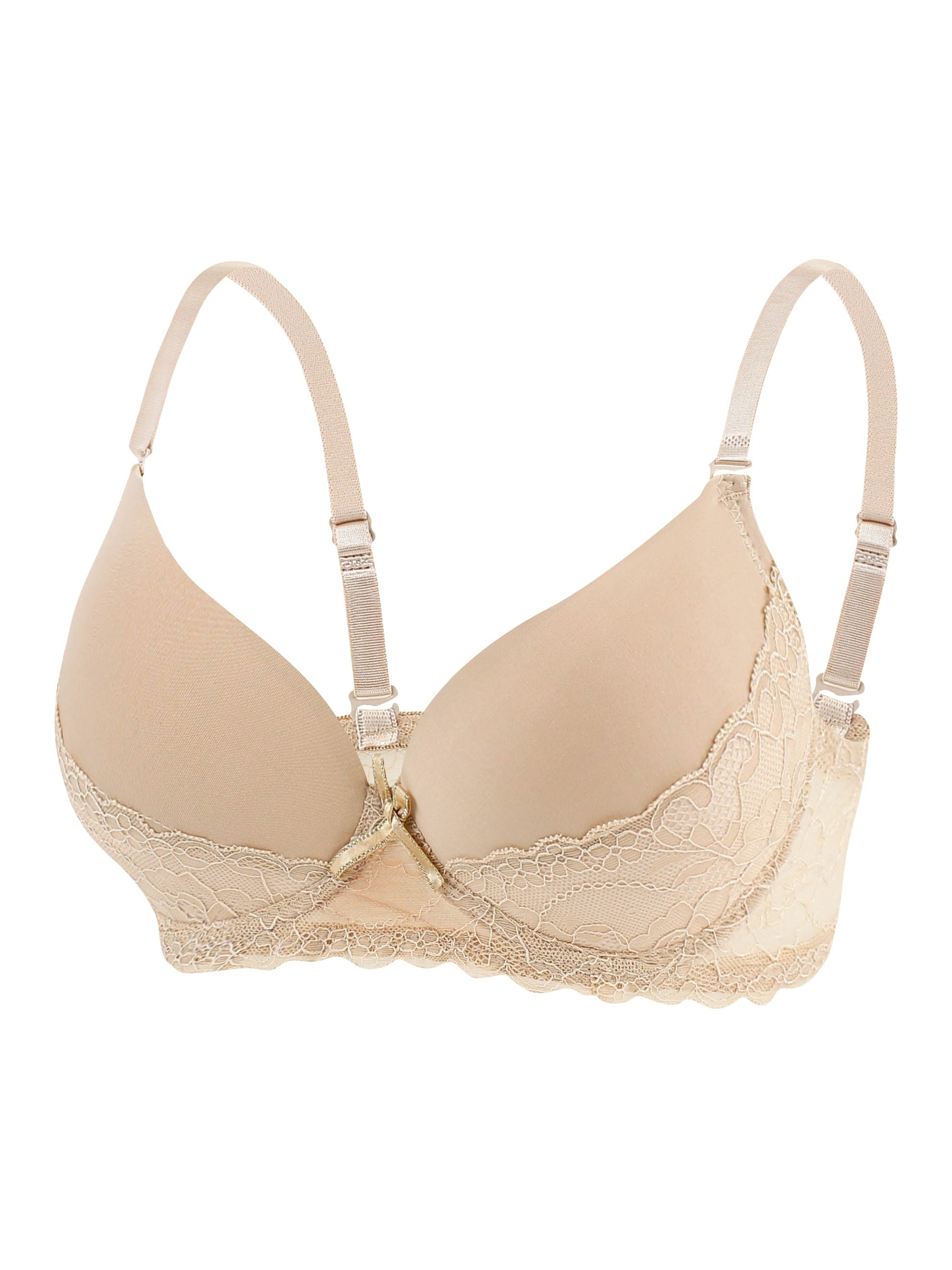Solid Lace Stitching Bra Push Up Anti-sagging Everyday Bra