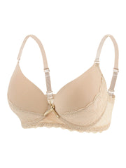 Solid Lace Stitching Bra Push Up Anti-sagging Everyday Bra