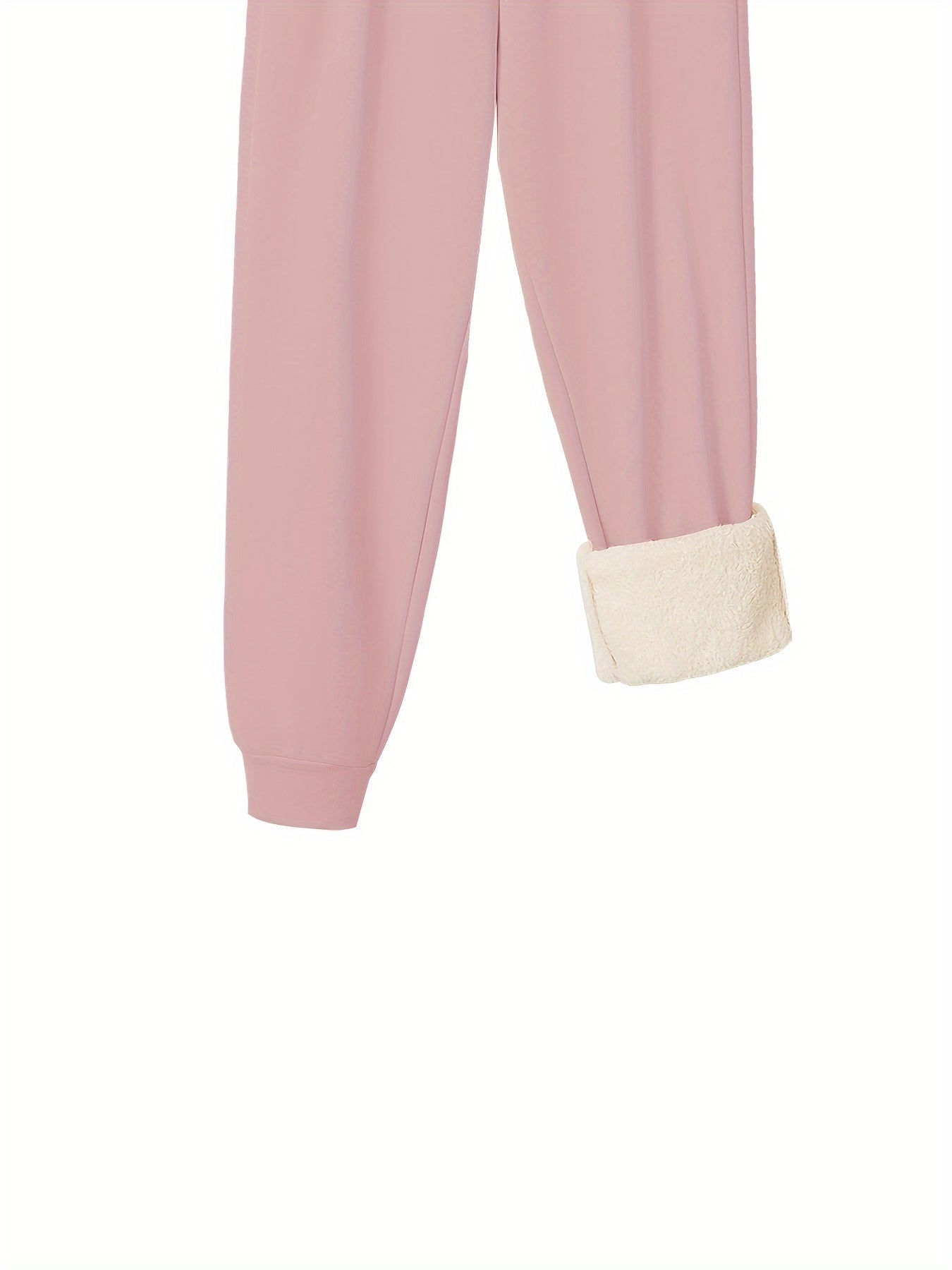 Christmas Casual Pants Women's Plus Letter Print Fleece Liner Elastic