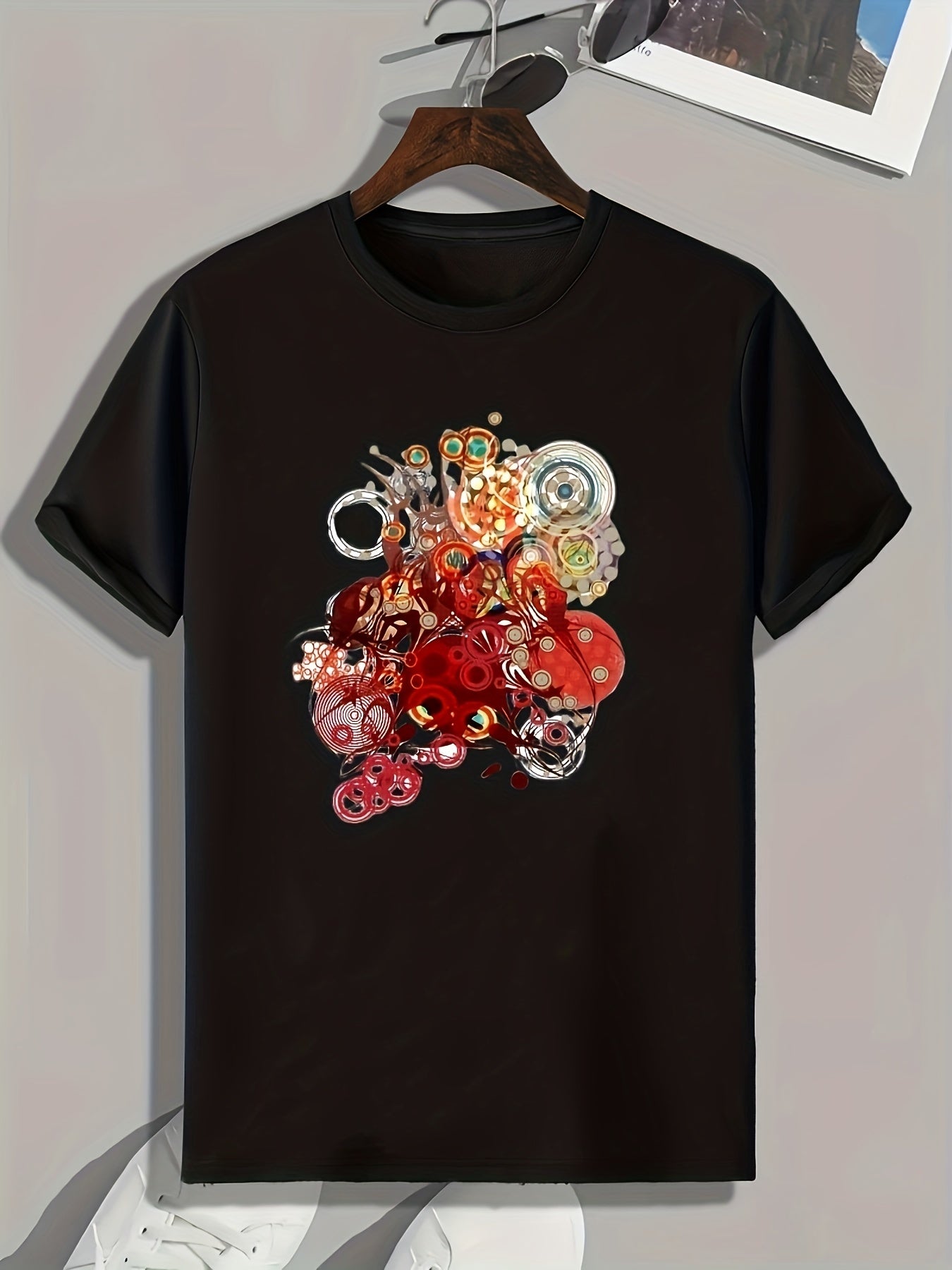 Abstract Pattern Print Men's Graphic T shirt for Summer